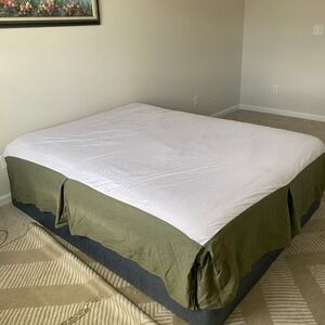 100% Cotton Army Green Queen/Full Bed Skirt